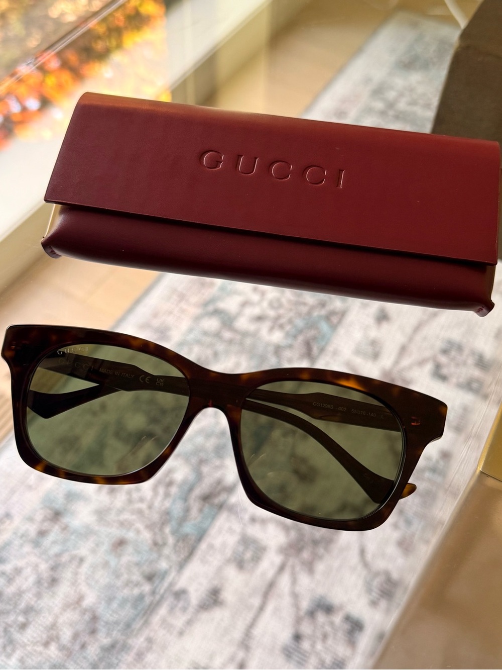 AUTHENTIC GUCCI SUNGLASSES, WORN ONCE, FULL SET